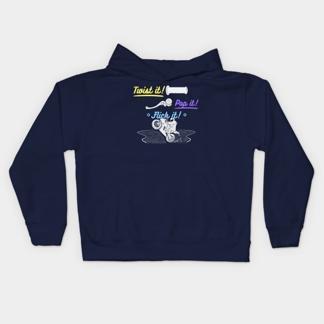 Bop a wheelie! Kids Hoodie by GrumpyOwl